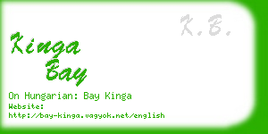 kinga bay business card